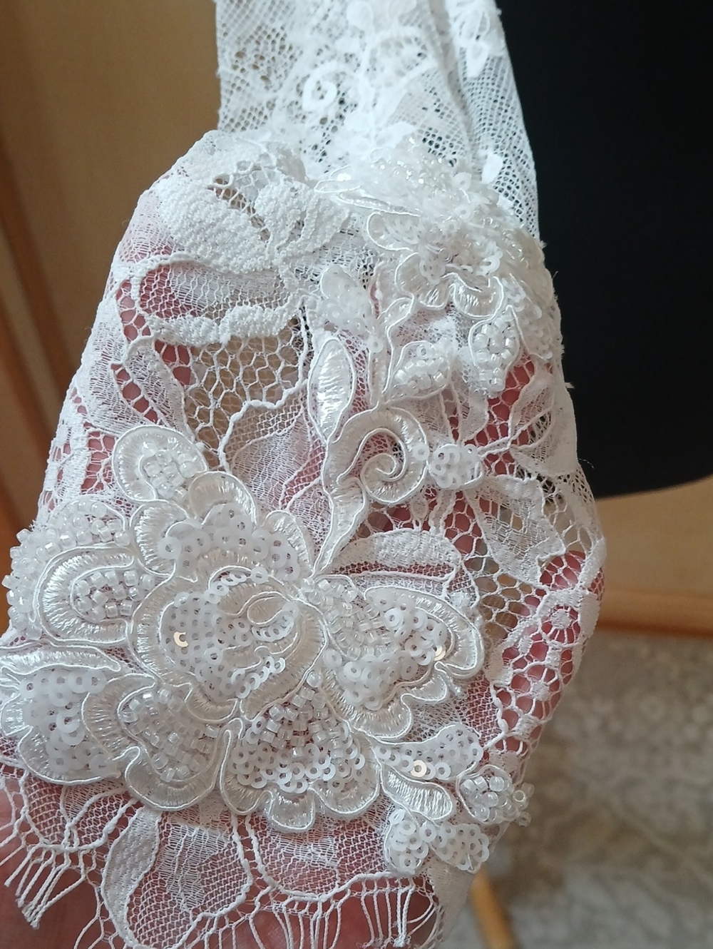 Ivory Lace Bolero Bridal Topper Size 6 - Picture 3 of 6